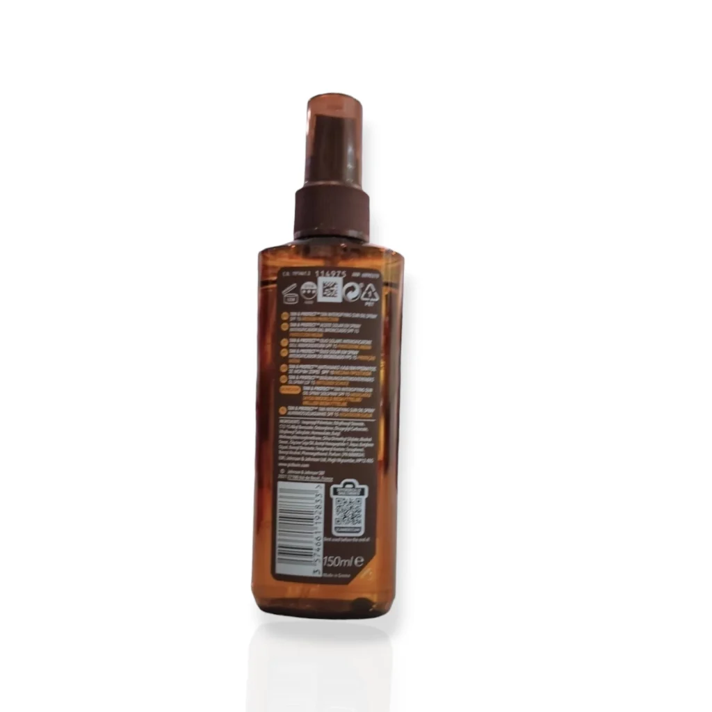 Piz Buin aceite bronceador Tan & Protect 15 FPS 150ml foto trasera producto