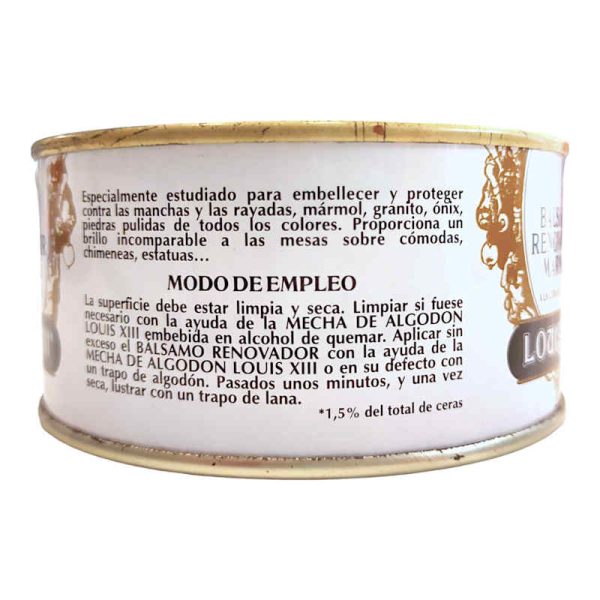 Balsamo renovador marmol Louis XIII lata 250ml Modo de empleo