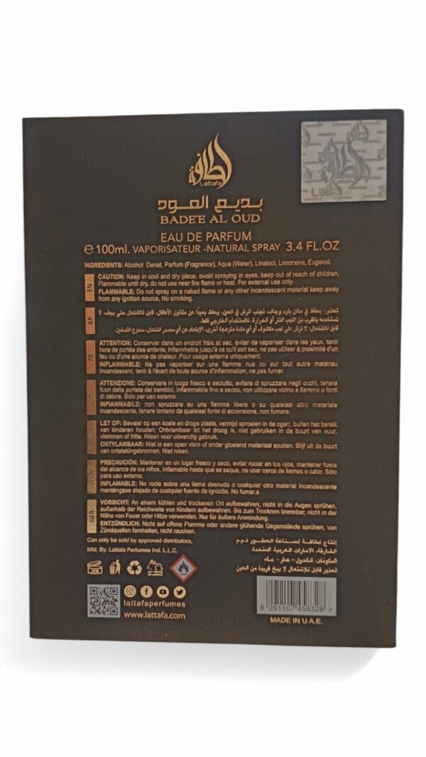 Lattafa Badee Al Oud - Oud for Glory EDP 100ml - Imagen 3