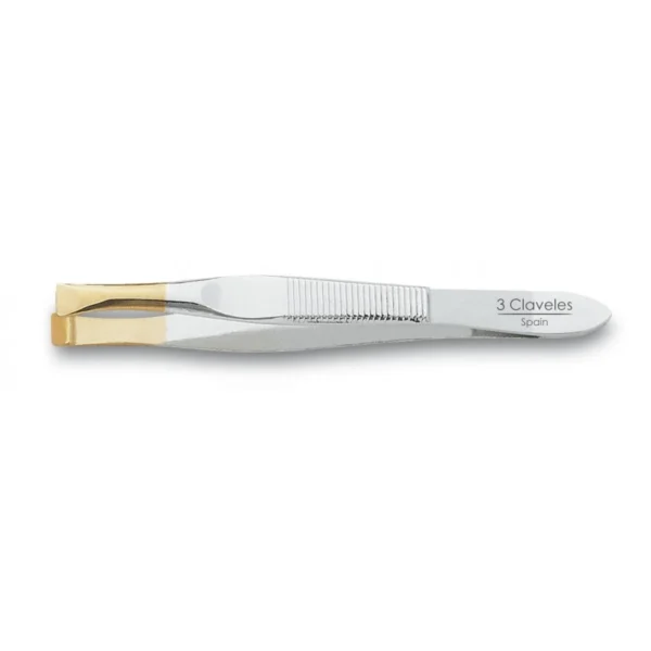 Pinza de depilar punta ancha 3 Claveles