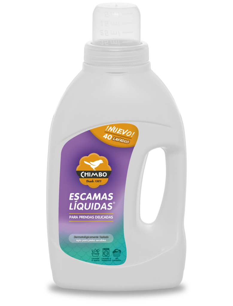 Botella de detergente líquido Chimbo Escama 1050ml para prendas delicadas