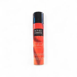 Un bote rojo de Royale Ambree Perfumador Ambiente (ambientador) con tapón negro, en posición vertical sobre un fondo blanco liso.